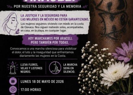 Con marcha silenciosa a la playa de San Agustinillo exigen justicia para Araceli